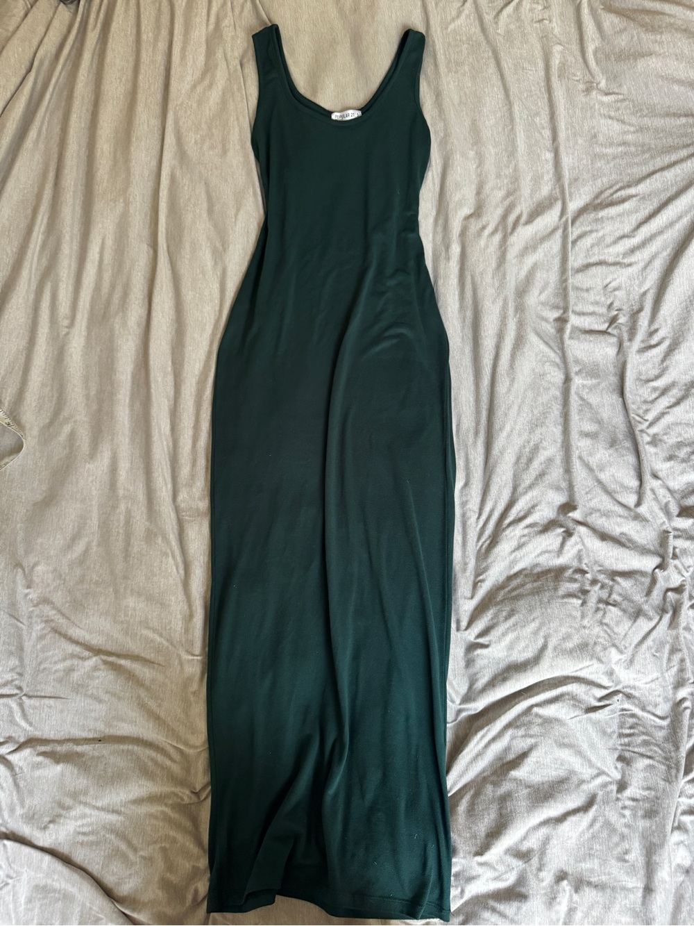 Sleeveless Maxi Dress in Dark Green -  Bodycon Tank Style